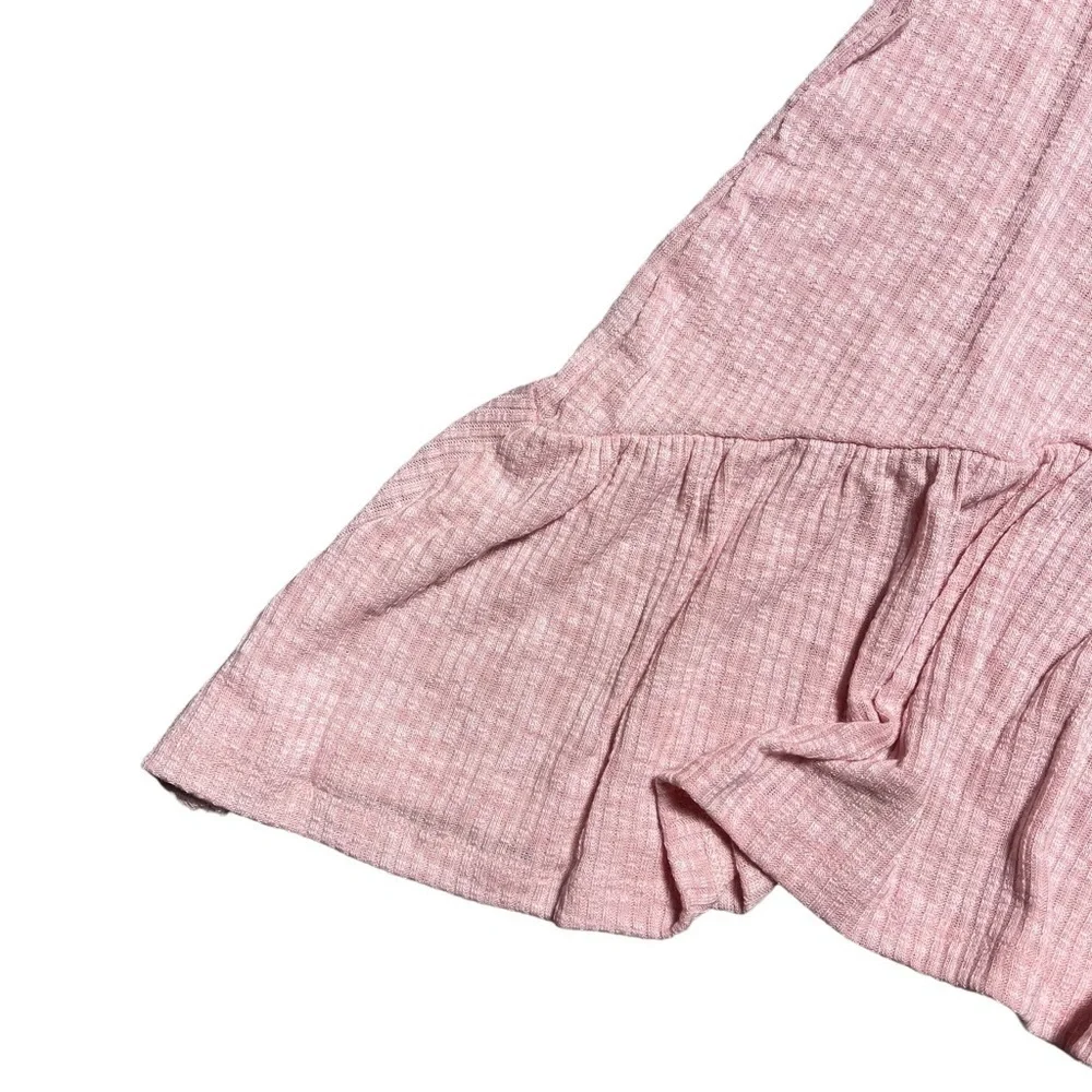 Good Luck Girl Vintage Pink Cinched Waterfall Tee L